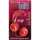 Вагинальные шарики "DuoBalls" красные с белыми вставками со смещенным центром тяжести