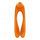 Вибростимулятор на пальцы «Candy Cane» оранжевый 110 мм.
