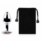 Анальная втулка «Jewelry» в форме сердца 70 мм рубин