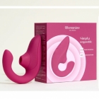 Вибратор с вакуумной стимуляцией клитора «Womanizer Blend» малиновый