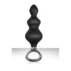 Анальная елочка Jolie Platinum Plug Large из силикона черная с кольцом рабочая длина 12 см, диаметр 5,2 см