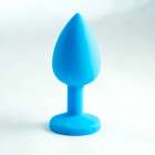 Втулка анальная голубая, цвет кристалла бесцветный, длина 7,3 см., диаметр 3 см.