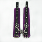 Кожаные наручники фиолетового цвета