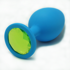 Втулка анальная голубая, цвет кристалла светло - зеленый, длина 9,5 см., диаметр 4 см.