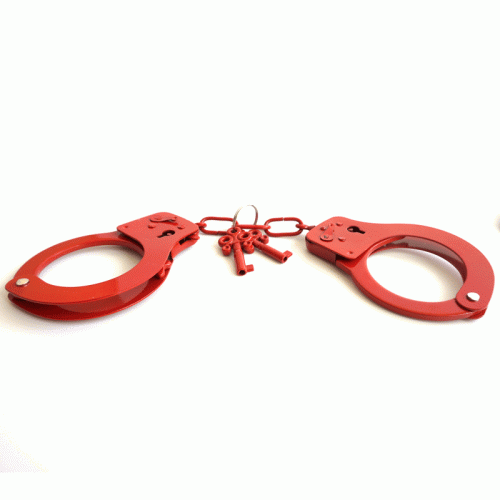 Металлические наручники Hand Cuffs (красные)