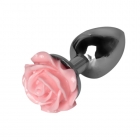 Анальная металлическая пробка “Розовая роза” 7,5 см