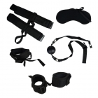 Набор «BDSM Bondage Kit» (наручники, оковы, ошейник, кляп, маска) + анальная втулка в подарок
