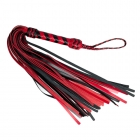 Многохвостая плеть красно-черная из натуральной кожи 700 мм.