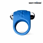 Эрекционное кольцо с вибрацией Sexy Friend синее