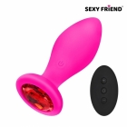 Анальная вибровтулка на пульте управления «Sexy Friend» с красным кристаллом