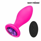 Анальная вибровтулка на пульте управления «Sexy Friend» с фиолетовым кристаллом