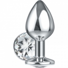 Увеличенная анальная втулка «Diamond Sparkle XL» серебристая 95 мм