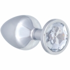 Увеличенная анальная втулка «Diamond Sparkle XL» серебристая 95 мм