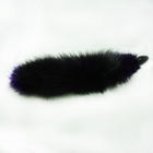 Анальная пробка черного цвета диам. 32 мм. с фиолетовым лисьим хвостом