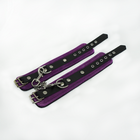 Кожаные наручники фиолетового цвета